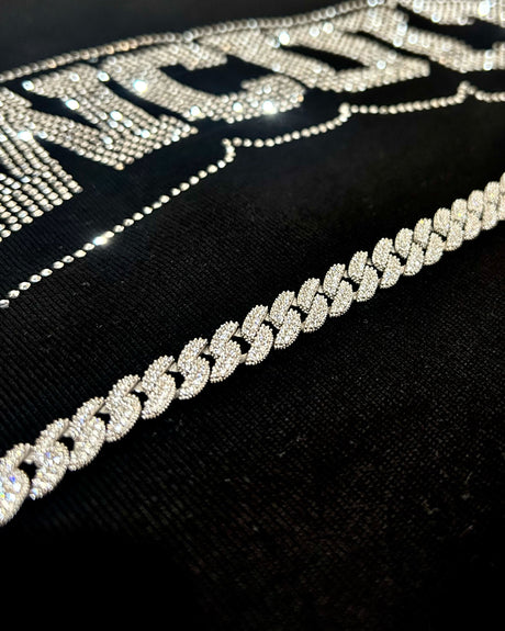 925 Sterling Silver Iced Out Cuban Bracelet - Handcrafted Zirconia