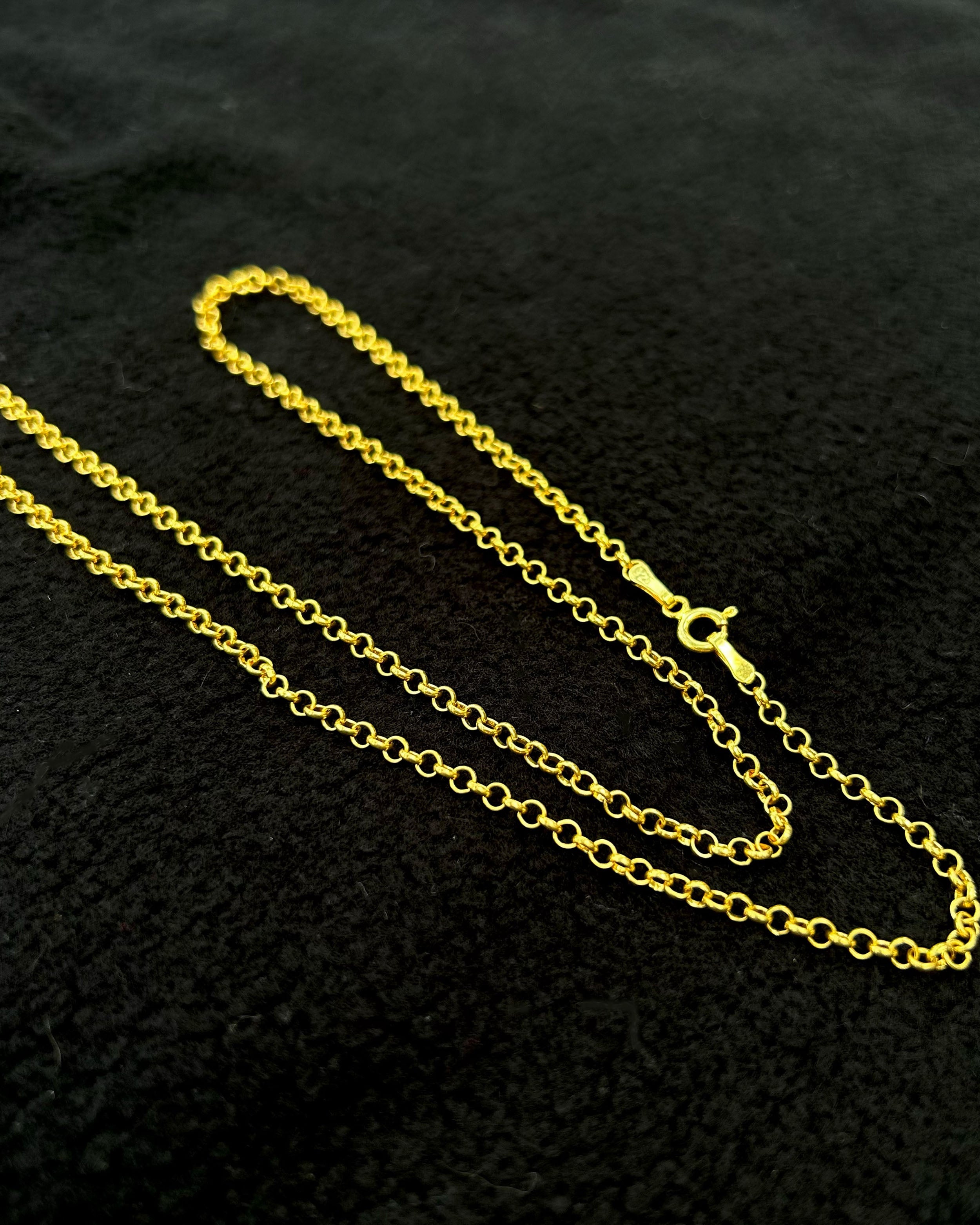 Catena a sfere in argento sterling placcato oro 22K - Stile minimalista