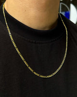 22K Gold Plated Sterling Silver Figaro Chain - Classic Elegance