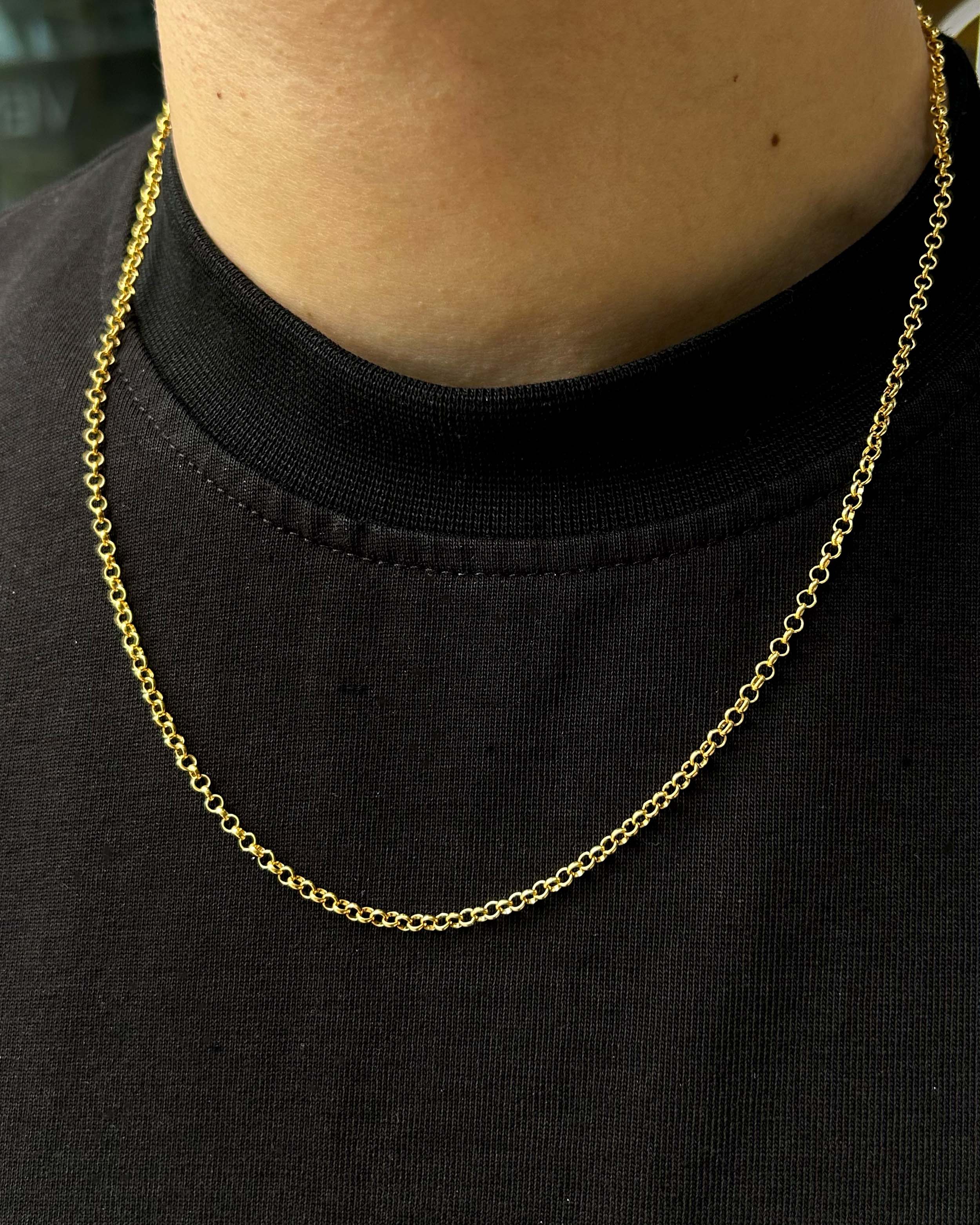 Catena a sfere in argento sterling placcato oro 22K - Stile minimalista