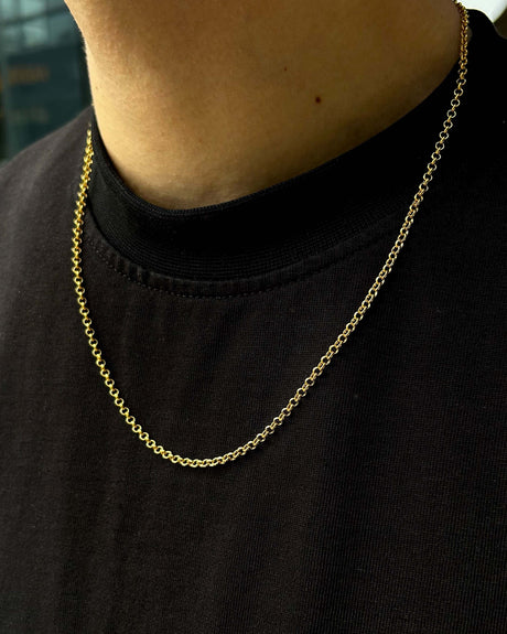 22K Gold Plated Sterling Silver Ball Chain - Minimalist Style