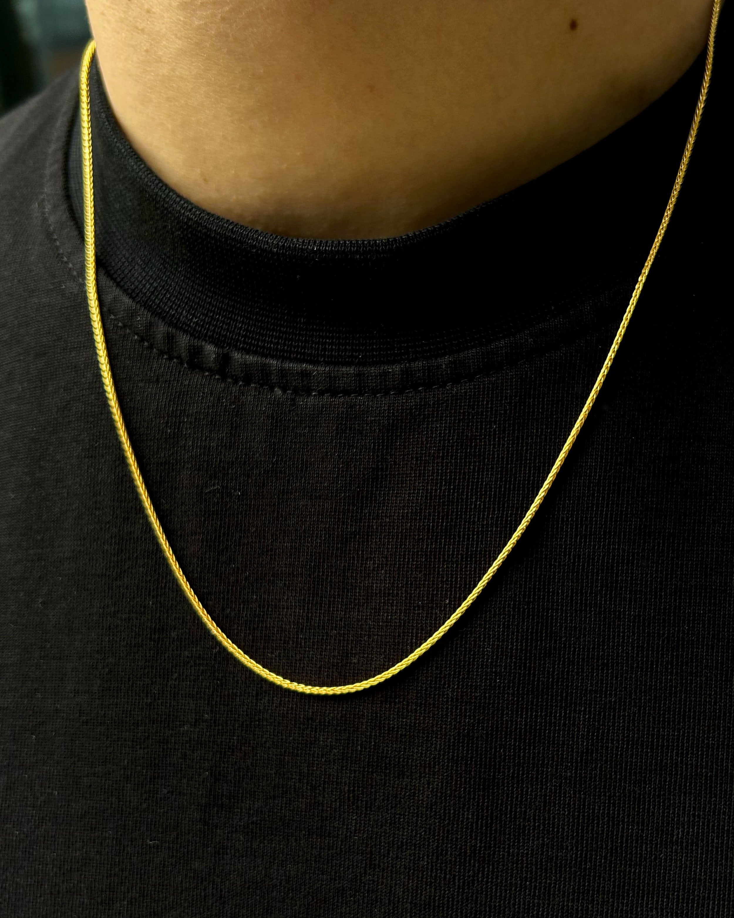 22K vergoldete Sterlingsilber-Spiga-Kette – gedreht, minimalistisch
