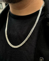 925 Sterling Silver Double Cuban Chain Necklace - Handcrafted Statement