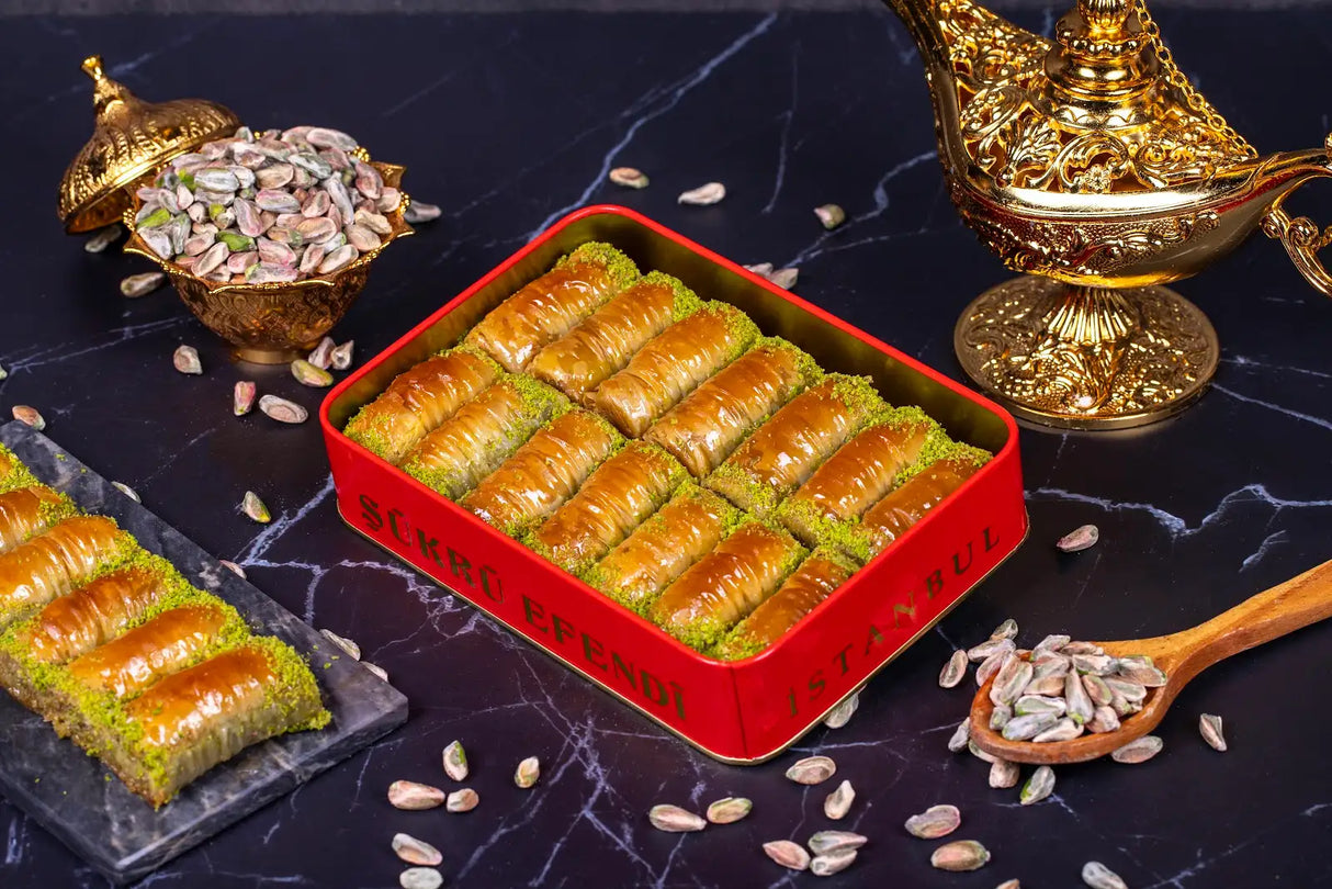 Sukru Efendi 1935 | Golden Pistachio Turkish Baklava in Gift Metal Box