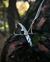925 Sterling Silver Folding Knife Necklace - Engraved & Articulated