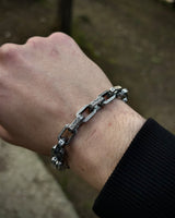 Sterling Silver Handcrafted Link Bracelet - Bold Patterned