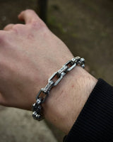 Sterling Silver Handcrafted Link Bracelet - Bold Patterned