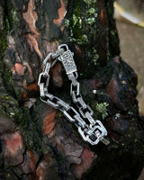 Sterling Silver Handcrafted Link Bracelet - Bold Patterned