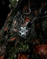 Black Sterling Silver Protective Solomon's Seal Necklace