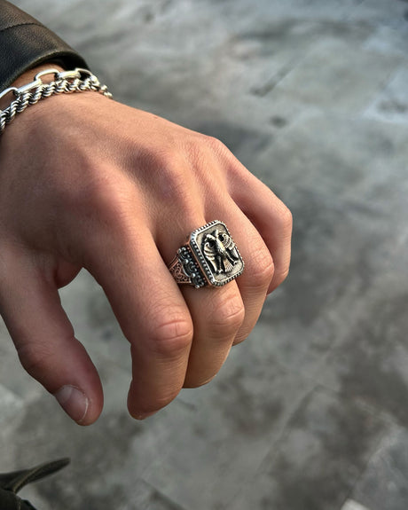 Sterling Silver Double Eagle Ring - Symbol of Leadership