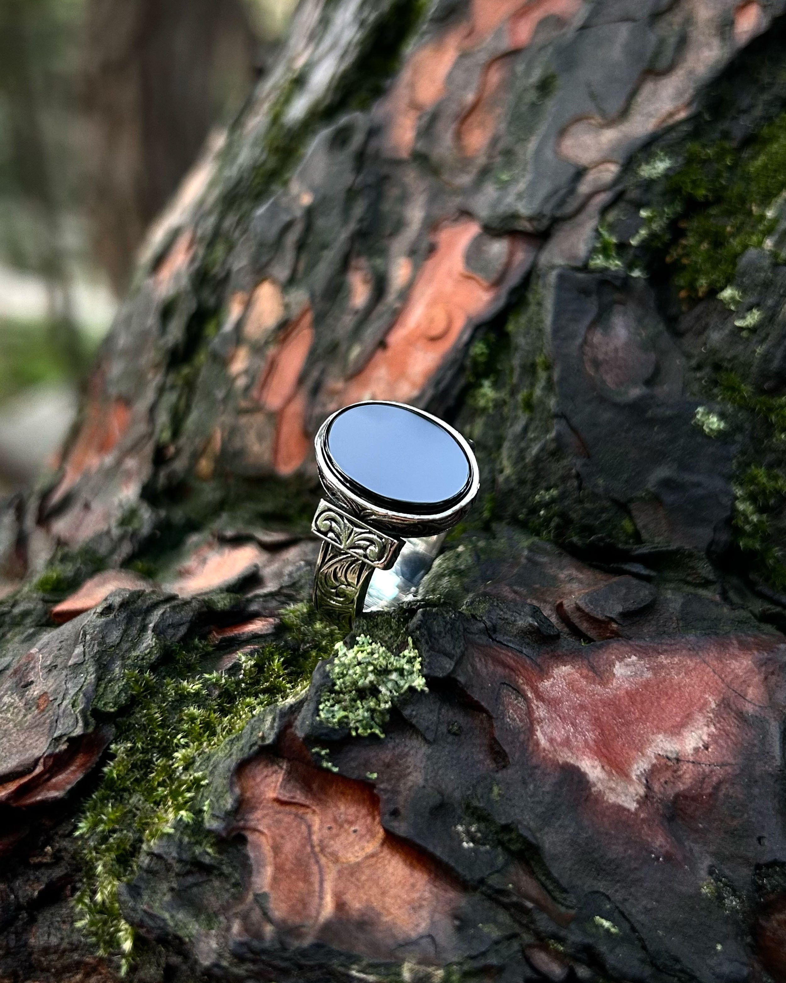 Minimalist Black Onyx Ring - 925 Sterling Silver for Modern Style