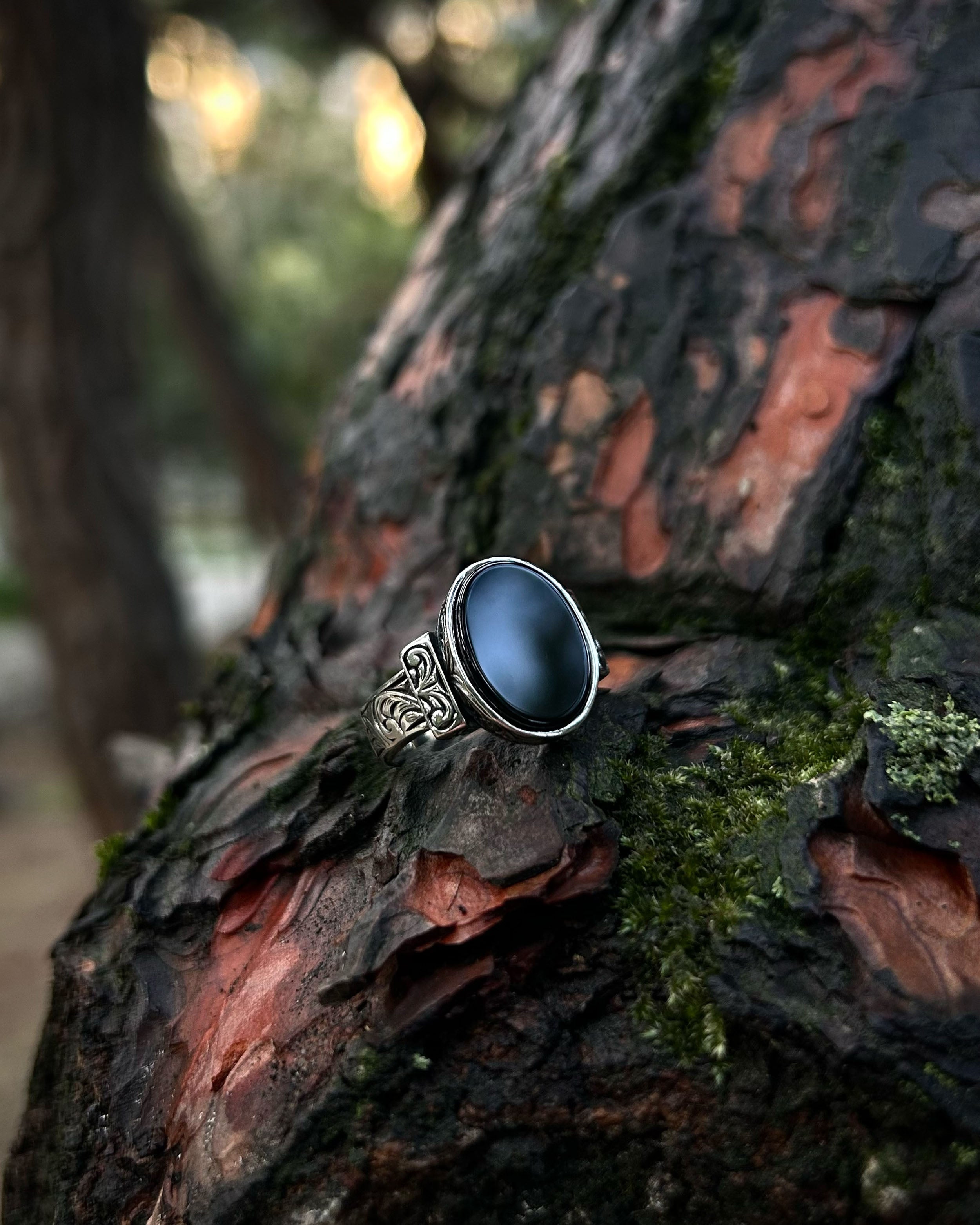 Minimalist Black Onyx Ring - 925 Sterling Silver for Modern Style