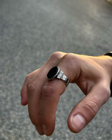 Minimalist Black Onyx Ring - 925 Sterling Silver for Modern Style