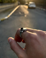 Minimalist Black Onyx Ring - 925 Sterling Silver for Modern Style