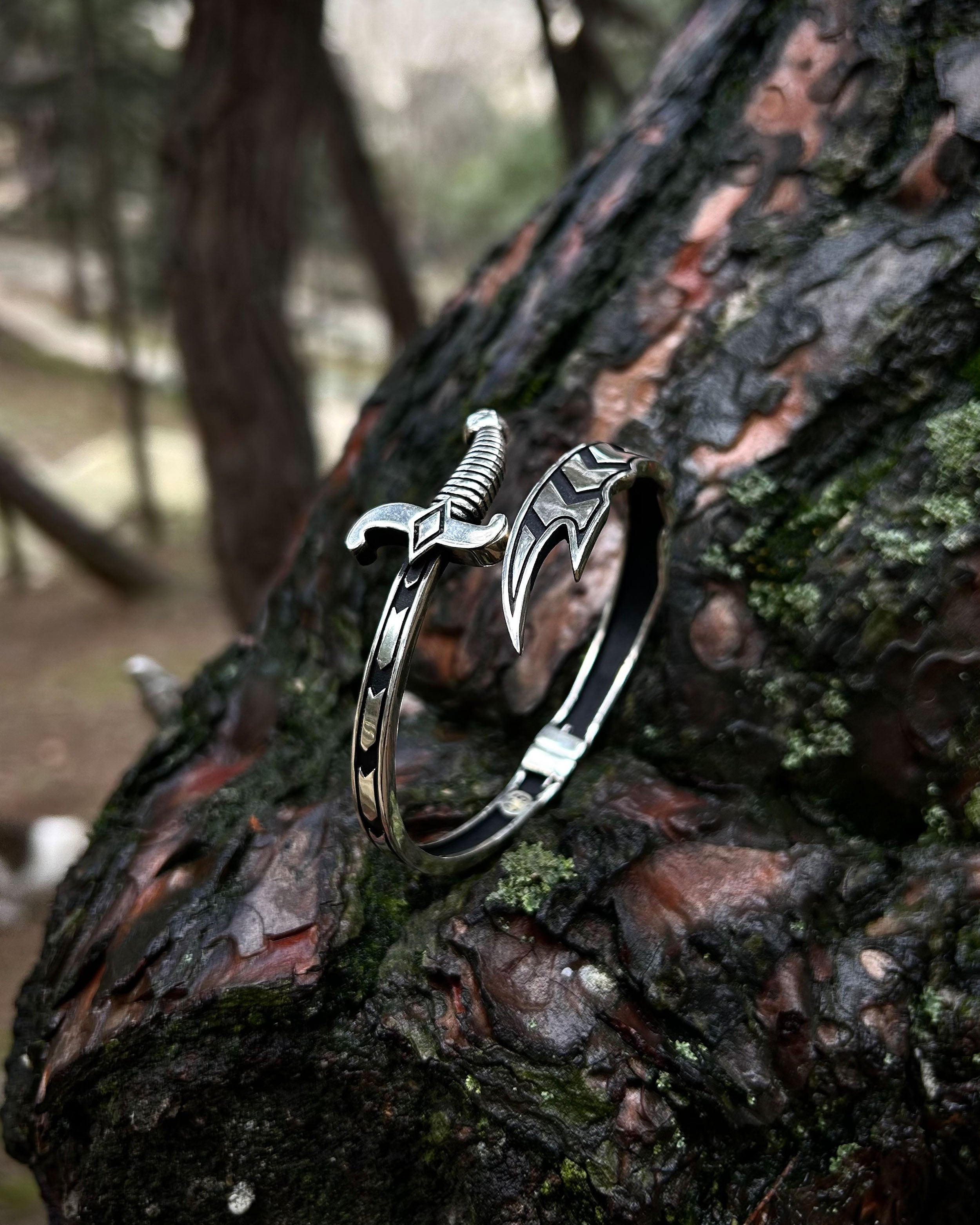 Adjustable 925 Sterling Silver Sword Bracelet - Modern Strength