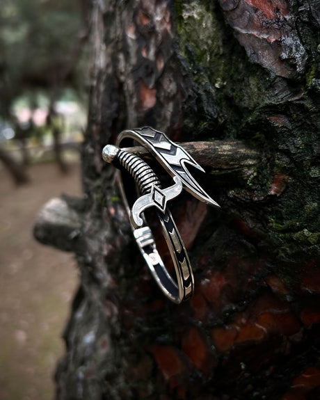 Adjustable 925 Sterling Silver Sword Bracelet - Modern Strength