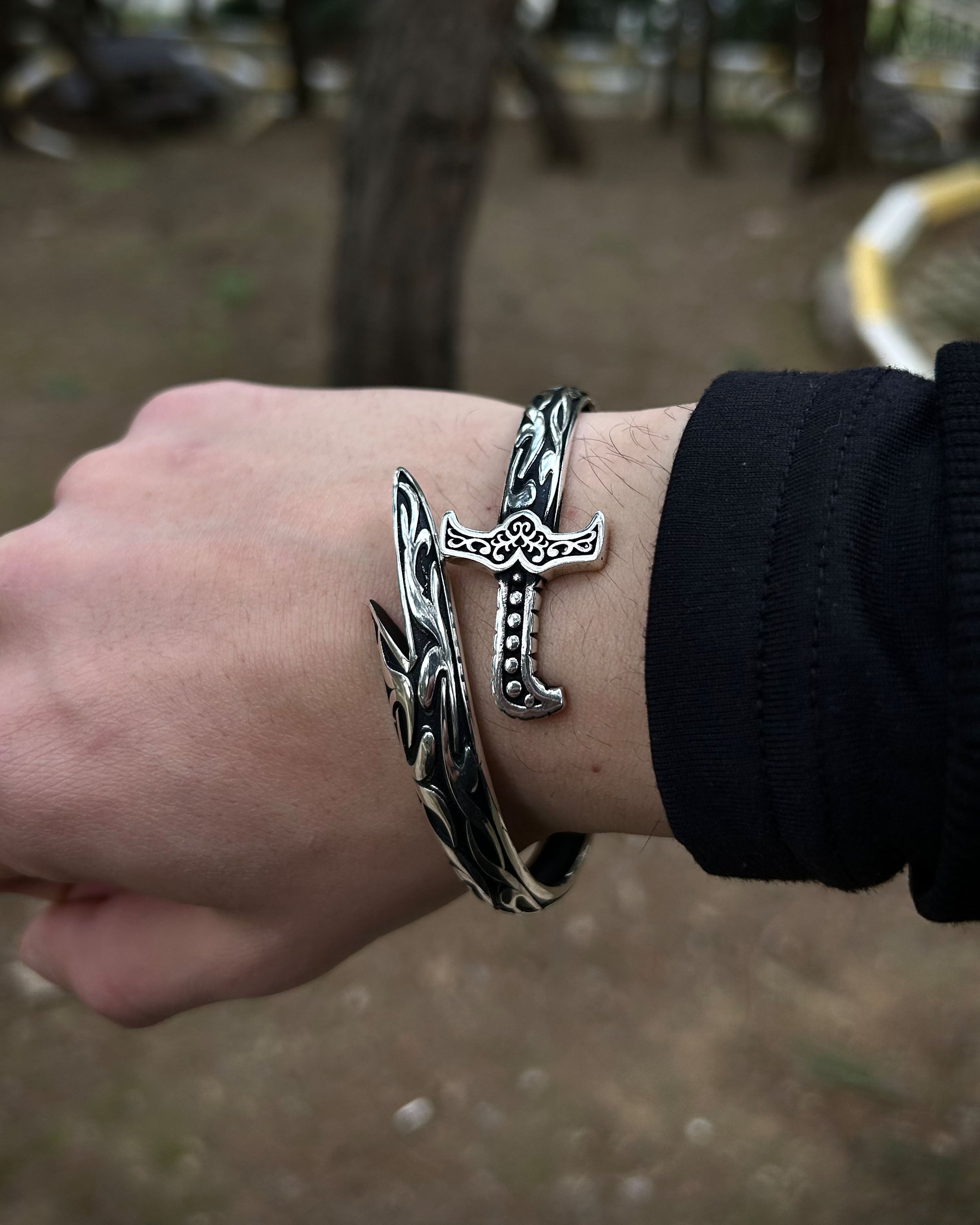 Heren Armband van Sterling Zilver met Zwaard - Verstelbaar, Symbool van Kracht