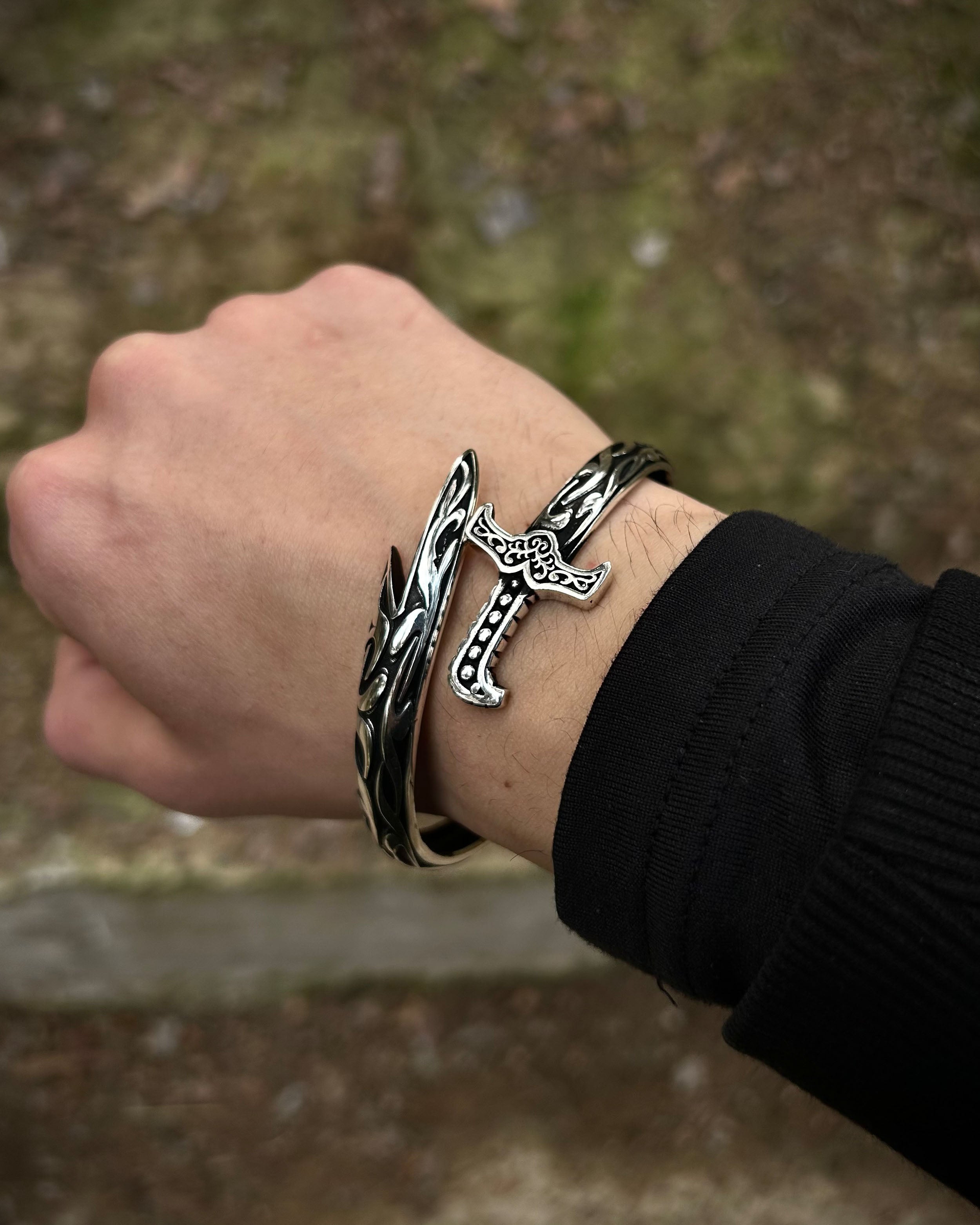 Heren Armband van Sterling Zilver met Zwaard - Verstelbaar, Symbool van Kracht