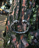 925 Sterling Silver Zeus Head Bracelet - Heavy Wire Weave