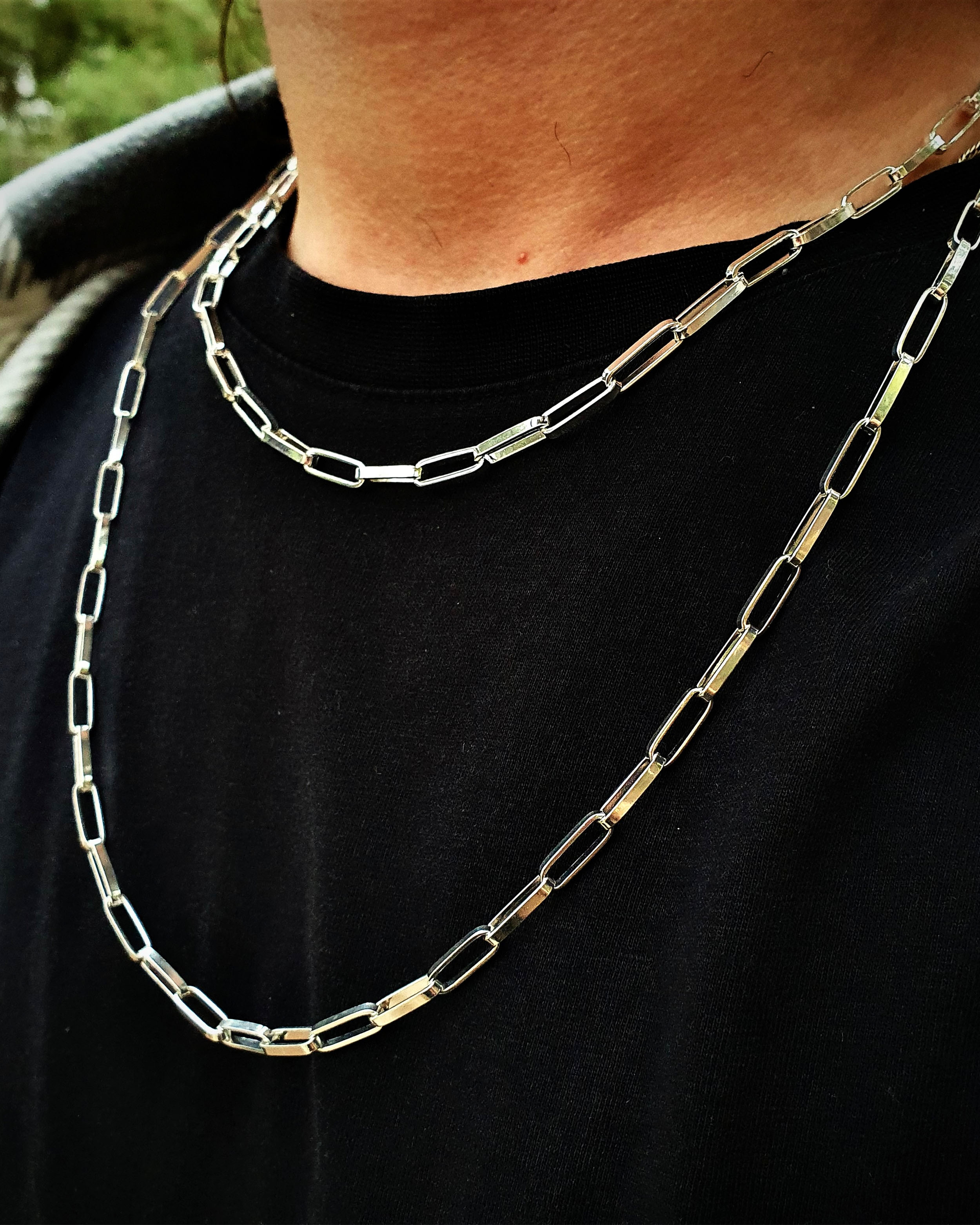 Sterling Silver Paperclip Chain Necklace - Modern Statement