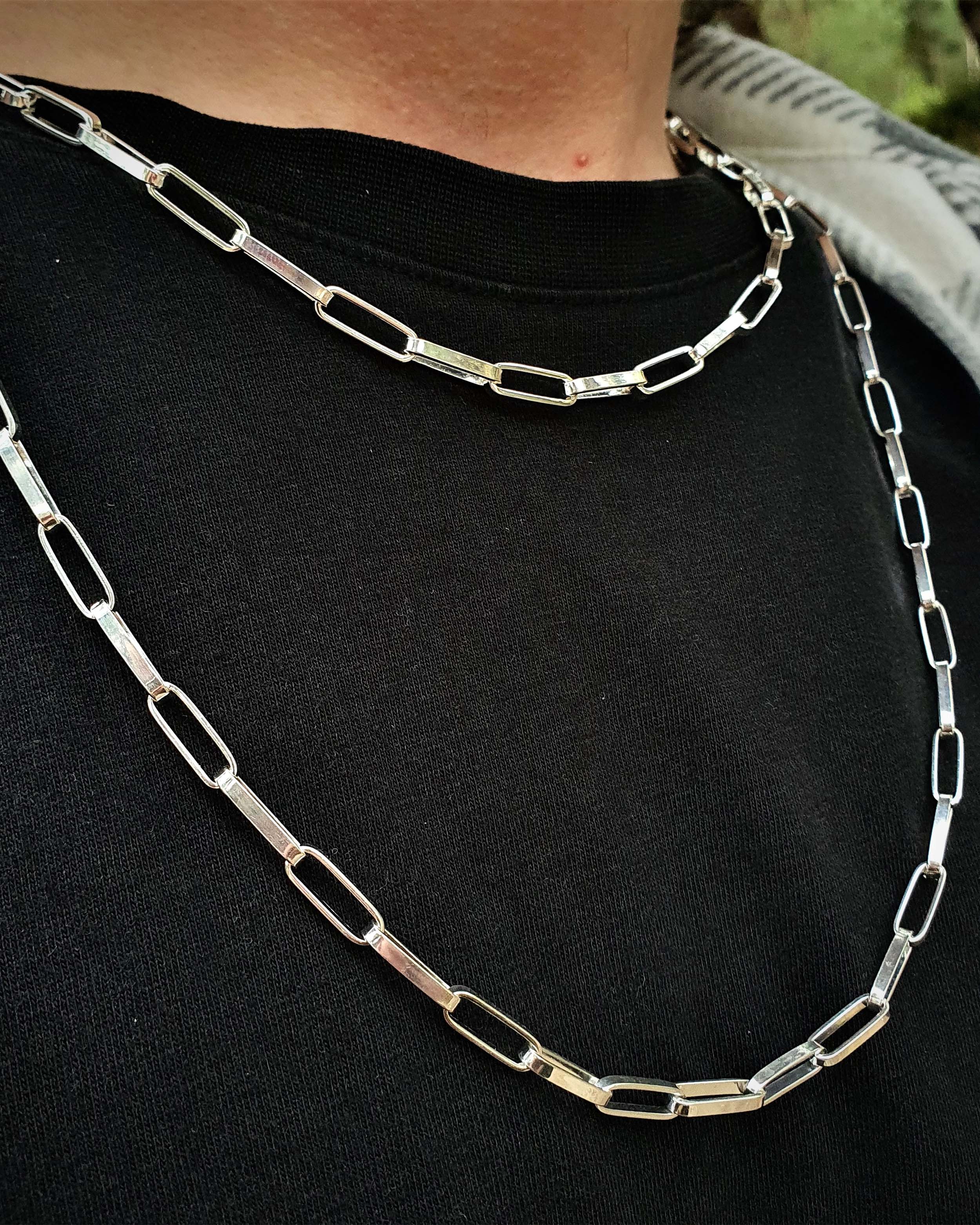 Sterling Silver Paperclip Chain Necklace - Modern Statement