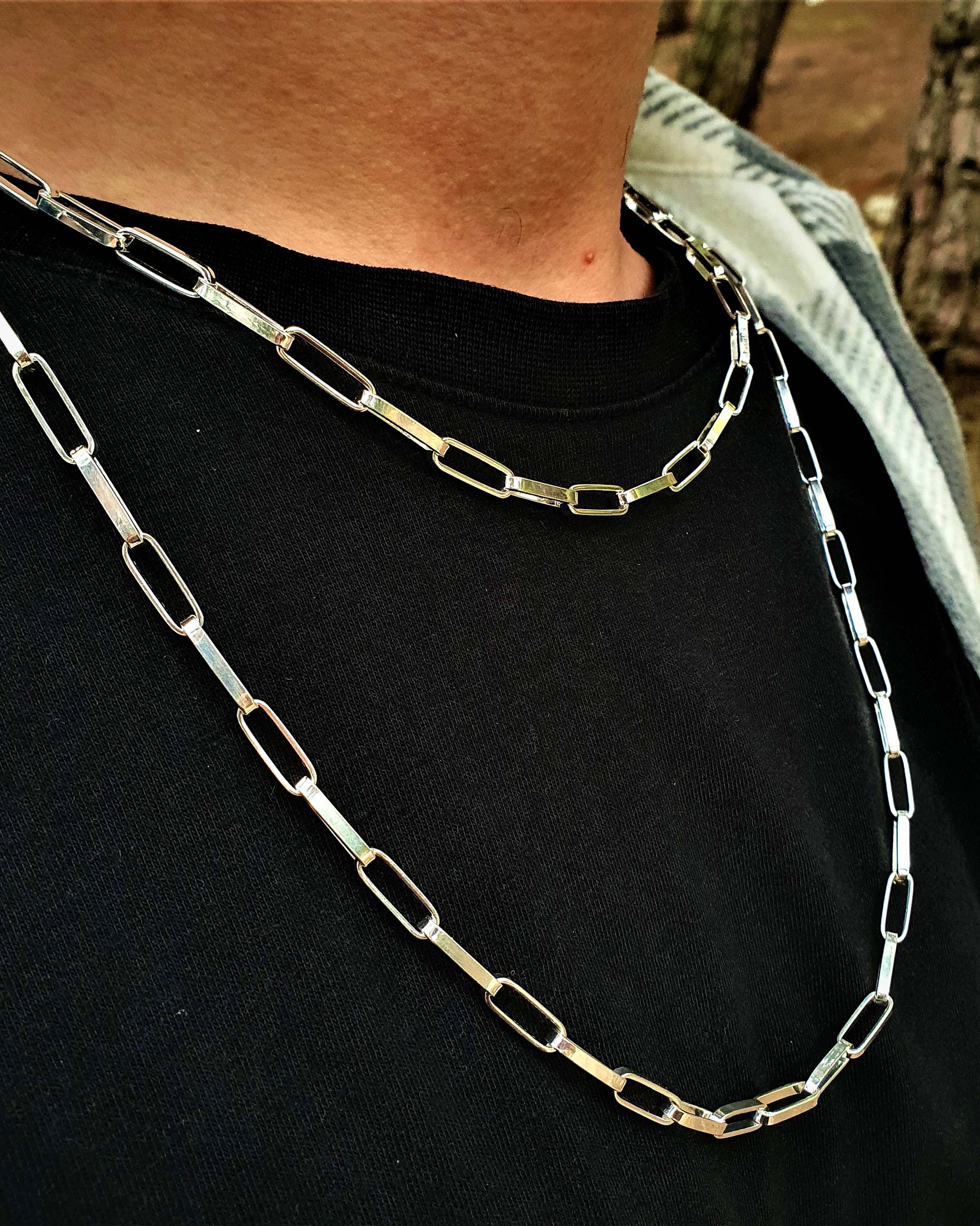 Sterling Silver Paperclip Chain Necklace - Modern Statement