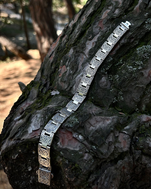 925 Sterling Silver Men's Plate Chain Bracelet - Simple & Elegant