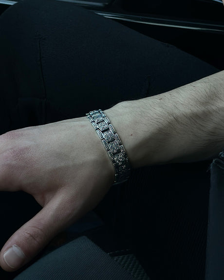 Men's Sterling Silver Plate Chain Bracelet - Sleek & Stylish