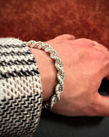 925 Sterling Silver Rope Chain Bracelet - Handcrafted