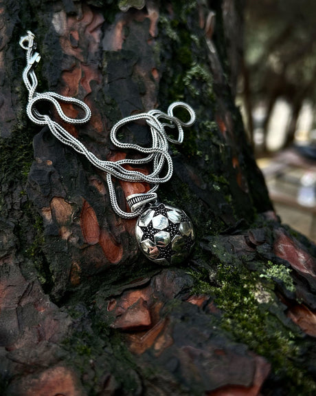 Sterling Silver Champions League Ball Necklace - Sporty & Chic