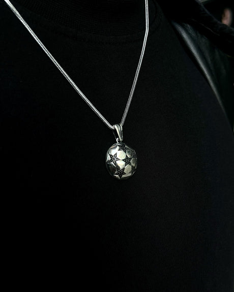 Sterling Silver Champions League Ball Necklace - Sporty & Chic