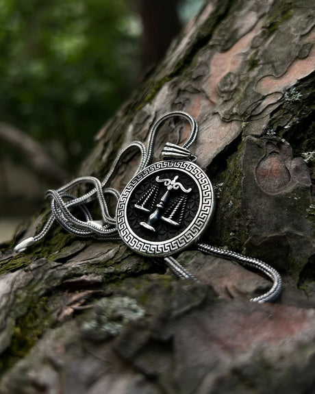Sterling Silver Scales of Justice Pendant Necklace - Symbol of Balance