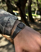 Sterling Silver Seal of Solomon Cuff Bracelet - Adjustable Handcrafted