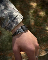 Sterling Silver Seal of Solomon Cuff Bracelet - Adjustable Handcrafted