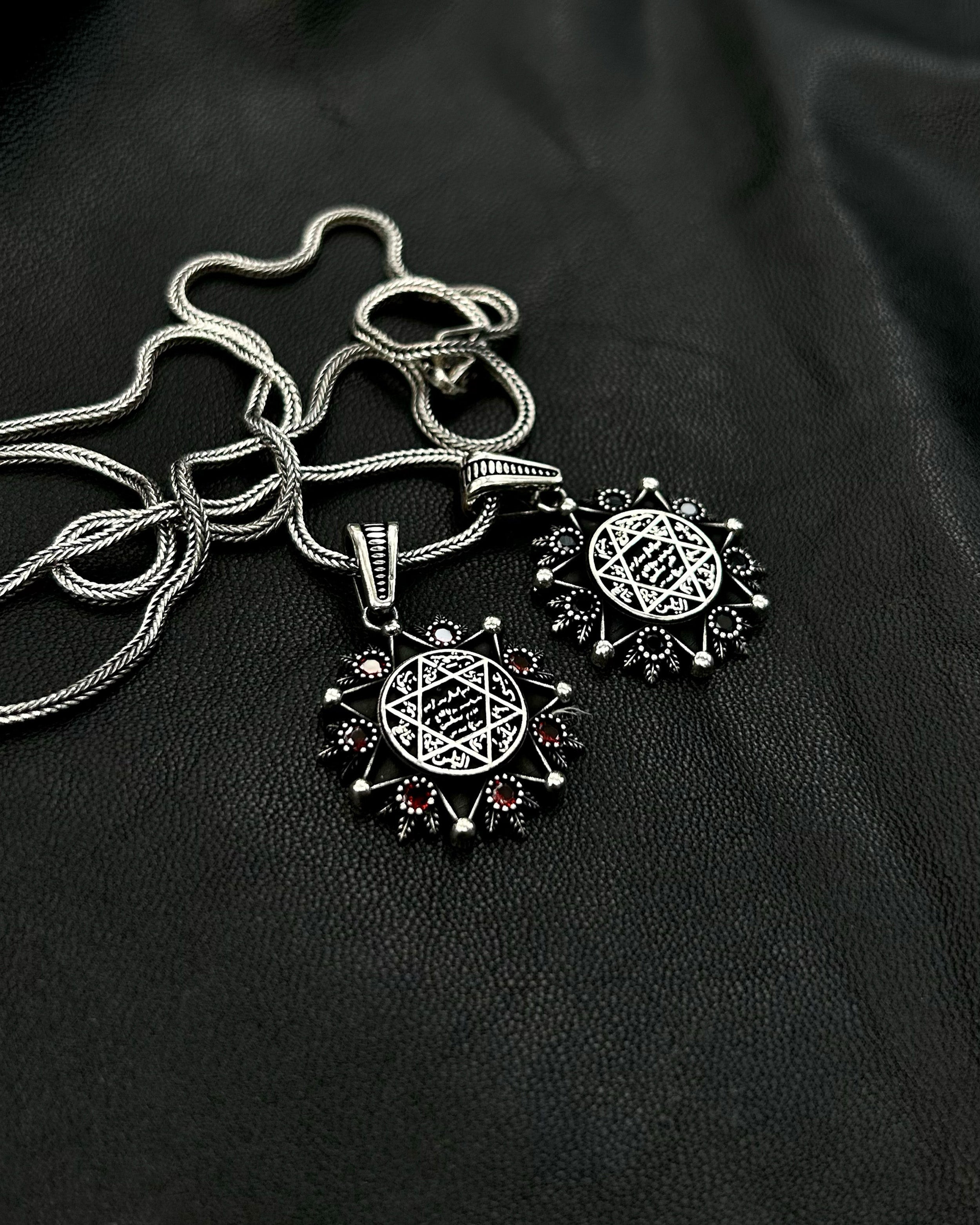 925 Sterlingsilber Anhänger Halskette mit Siegel des Salomon Stern - Mystischer Talisman