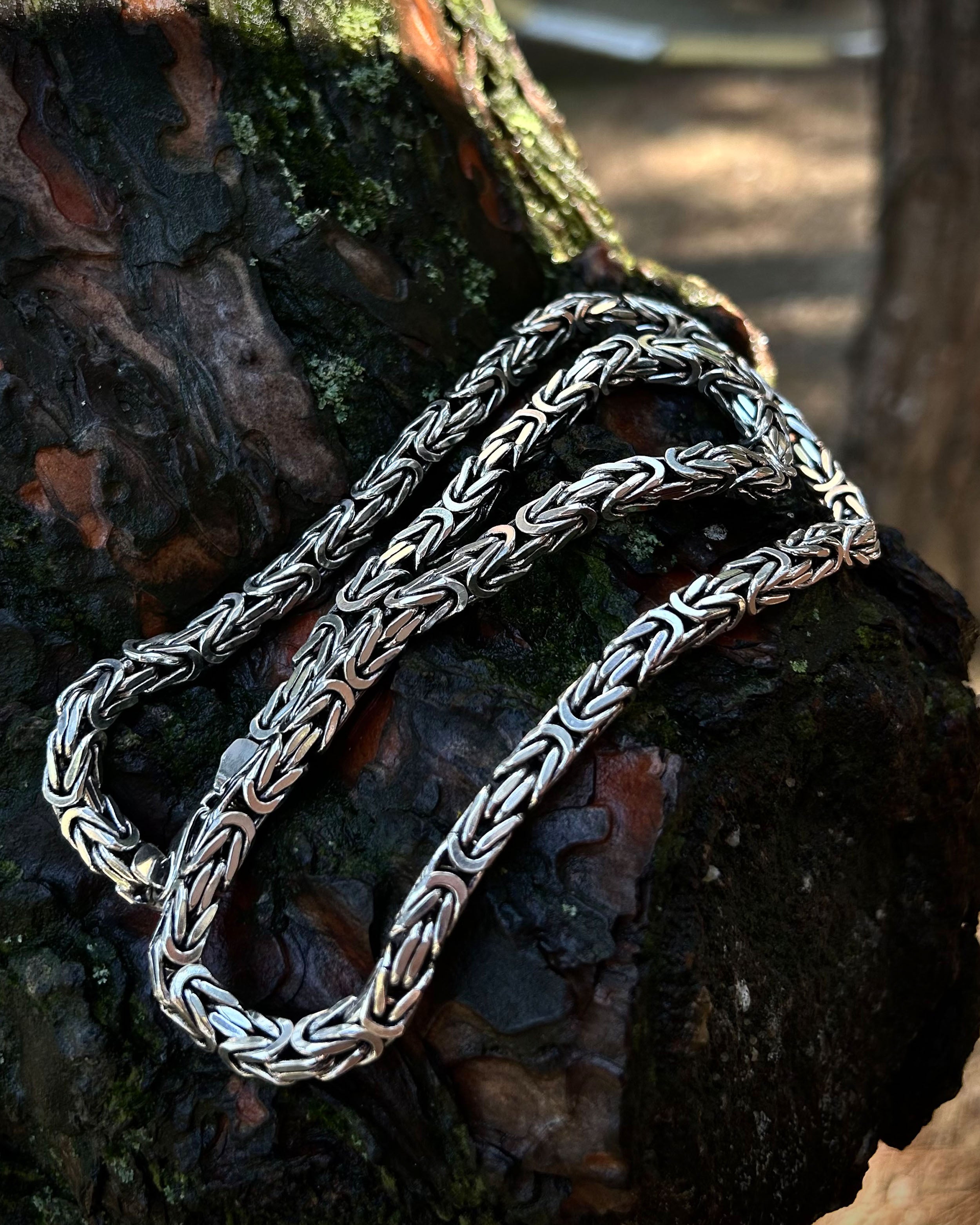 Heavy Byzantine King Chain Necklace - 925 Sterling Silver