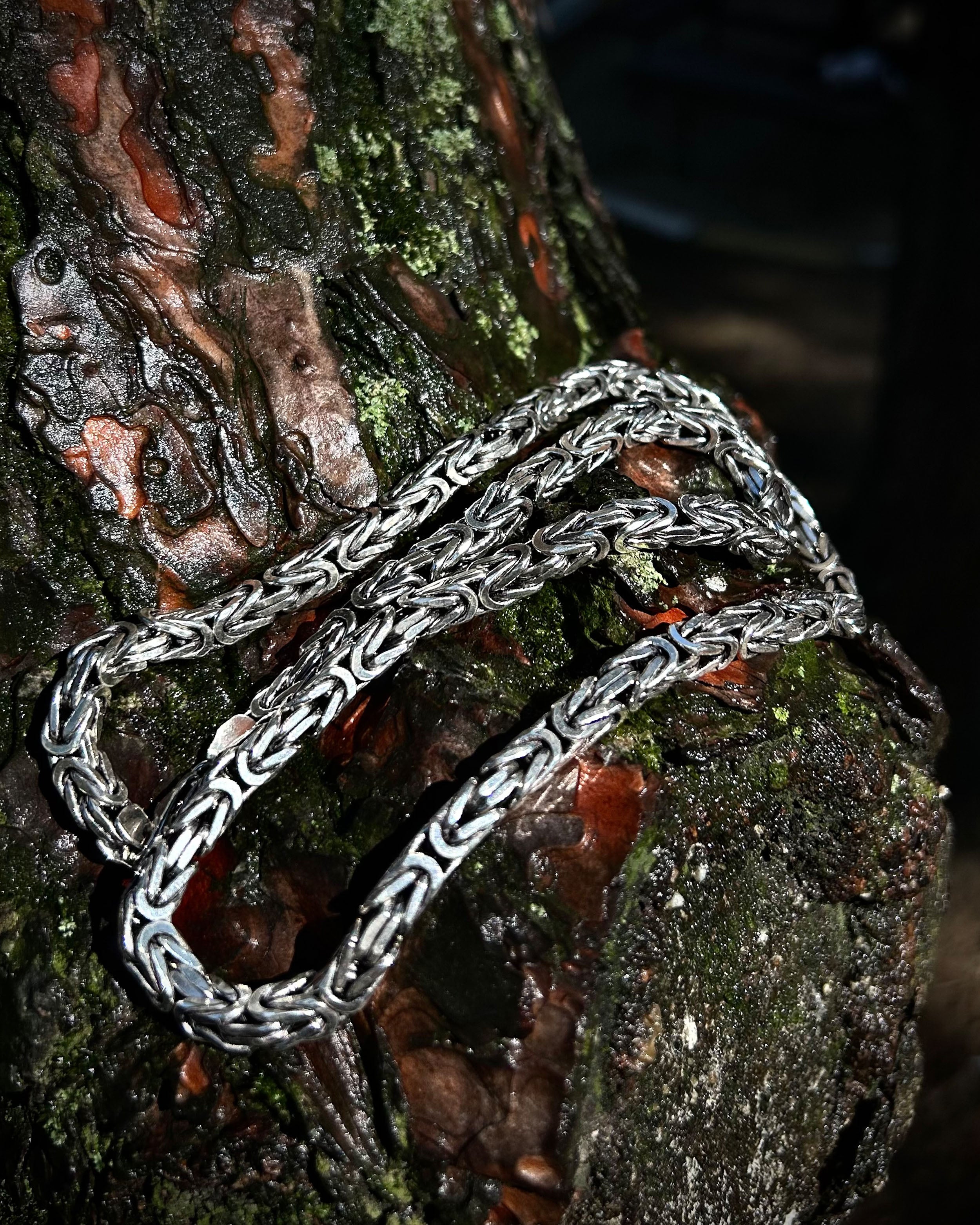 Heavy Byzantine King Chain Necklace - 925 Sterling Silver