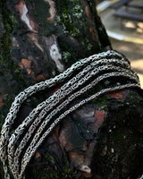 Sterling Silver Byzantine Chain Necklace - Bali Inspired Square Link