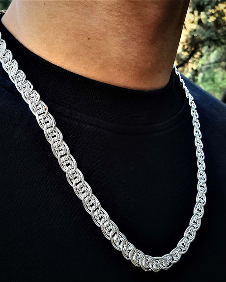 925 Sterling Silver Paperclip Chain Necklace - Bold Link Design