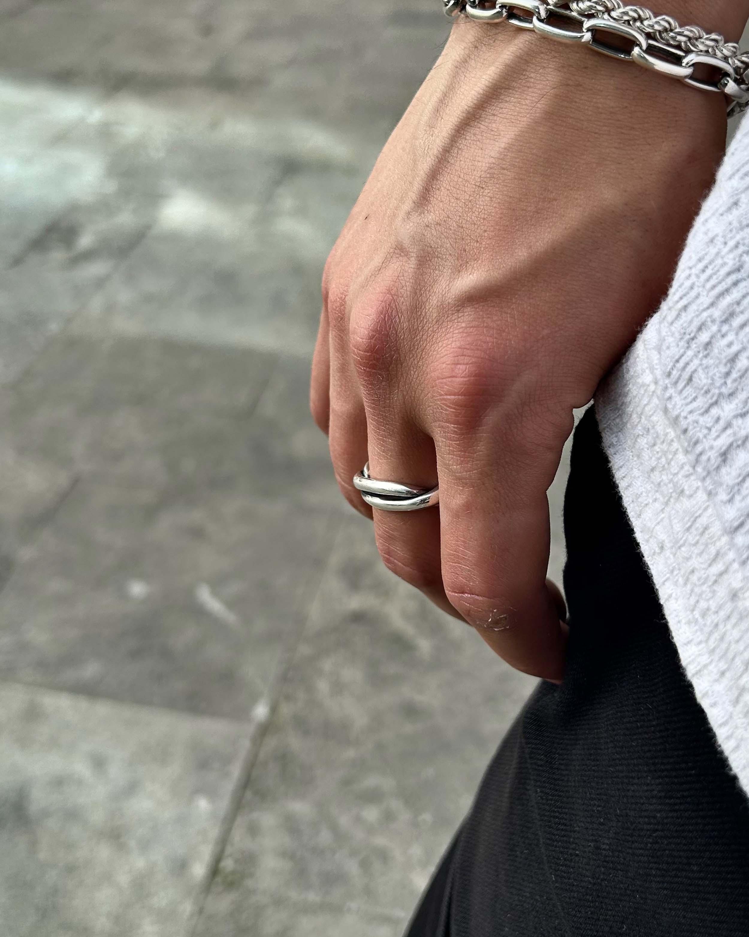 925 Sterling Silver Braided Ring - Men's Handcrafted Bold Style