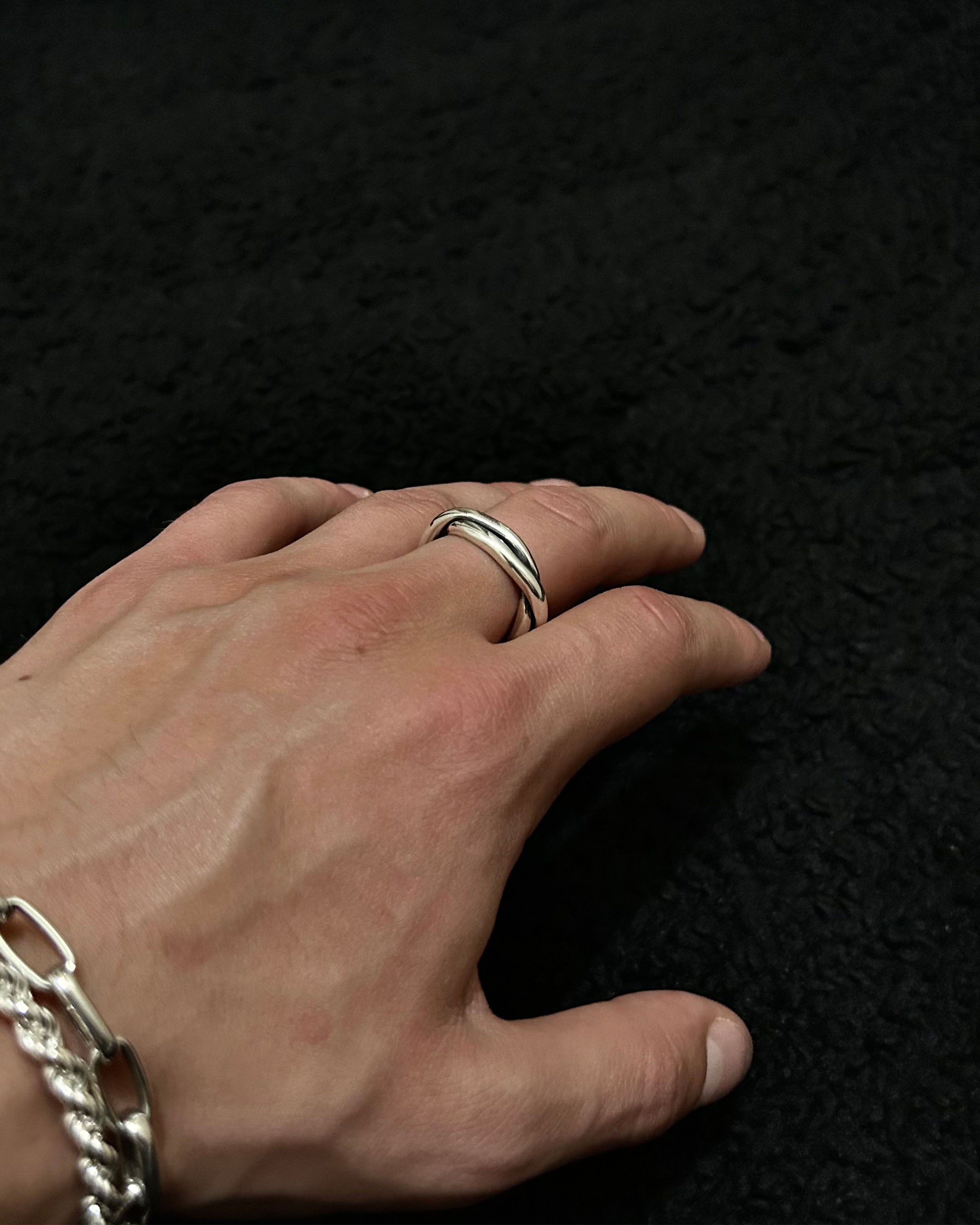 925 Sterling Silver Braided Ring - Men's Handcrafted Bold Style