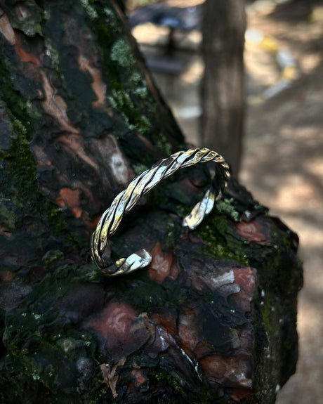 925 Sterling Silver Twisted Bracelet - Adjustable Elegance