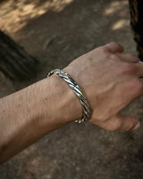 925 Sterling Silver Twisted Bracelet - Adjustable Elegance