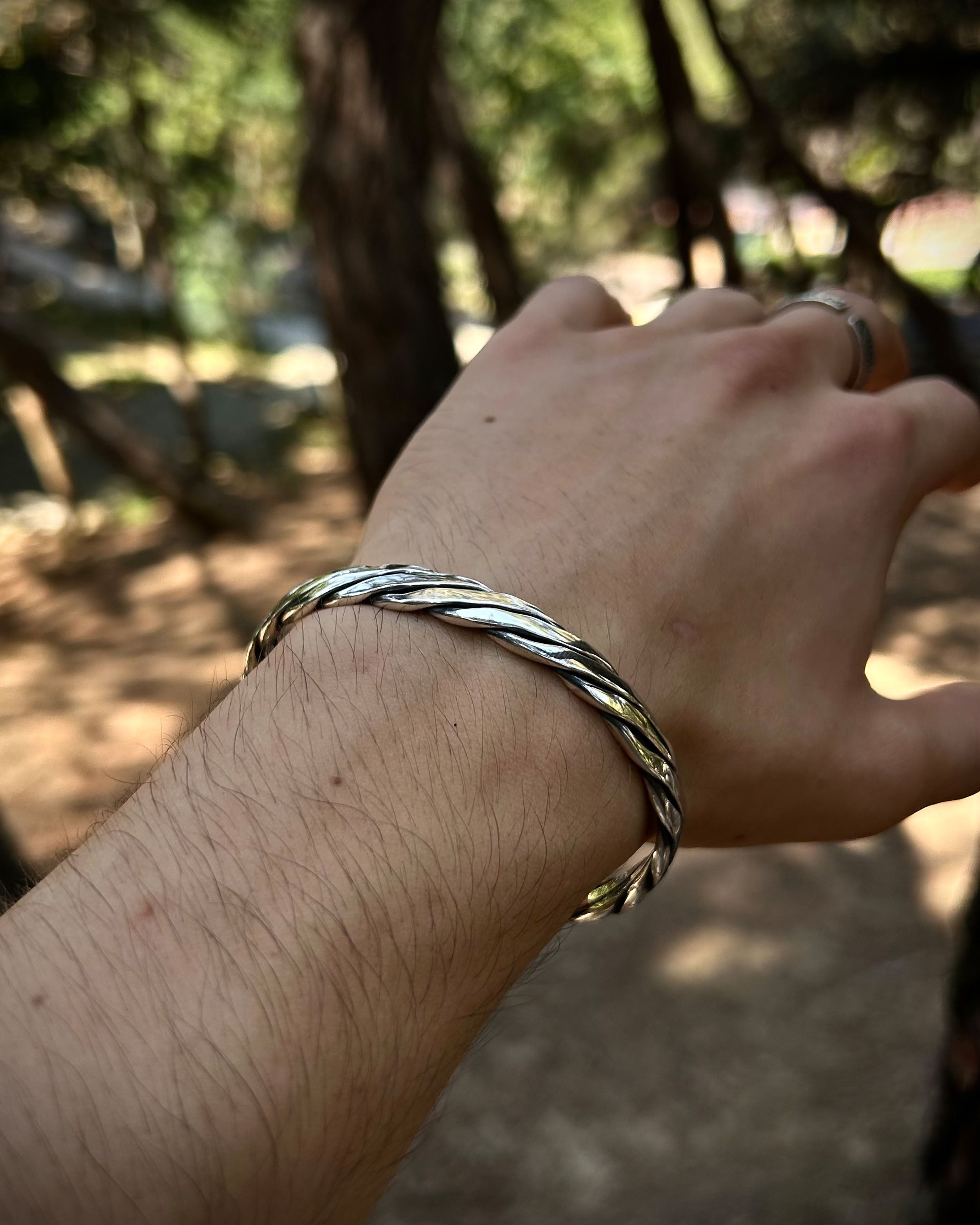 925 Sterling Silver Twisted Bracelet - Adjustable Elegance