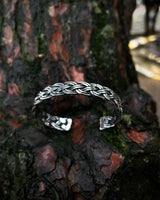 925 Sterling Silver Hand-Woven Cuff Bracelet - Adjustable Design