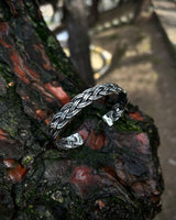 925 Sterling Silver Hand-Woven Cuff Bracelet - Adjustable Design