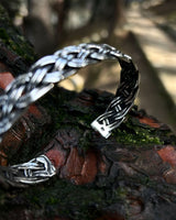 925 Sterling Silver Hand-Woven Cuff Bracelet - Adjustable Design