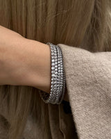 Rhodium Plated Sterling Silver Tennis Bracelet - Elegant & Sparkling