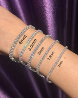 Rhodium Plated Sterling Silver Tennis Bracelet - Elegant & Sparkling