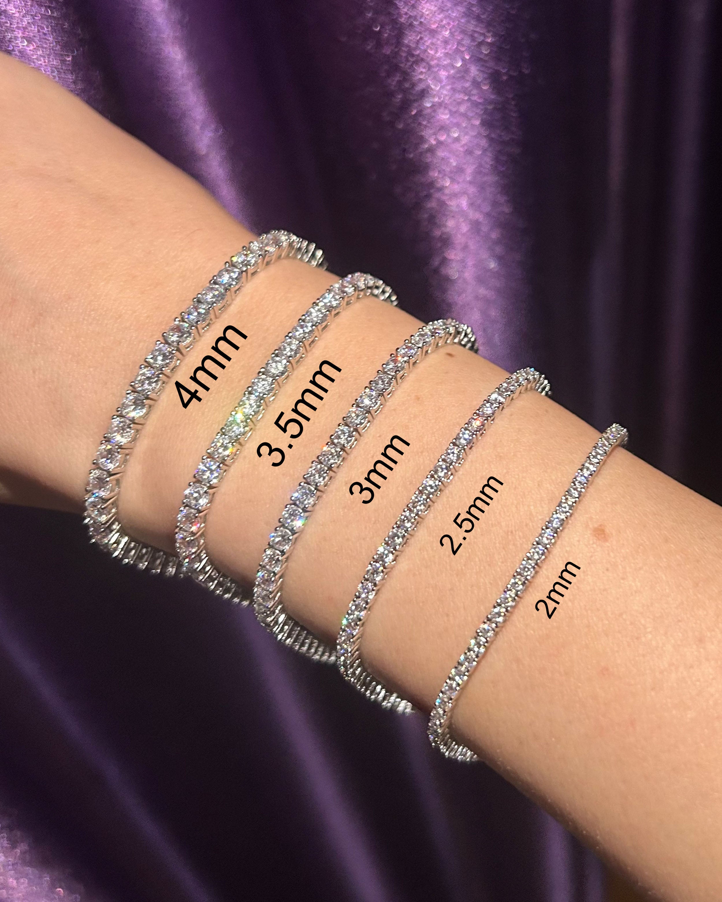 Rhodium Plated Sterling Silver Tennis Bracelet - Elegant & Sparkling